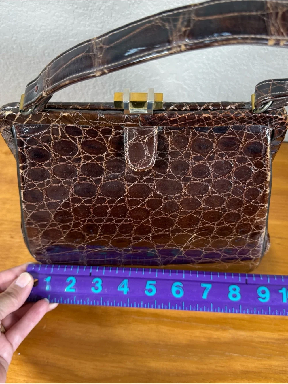 Vintage Mayer Top Handle Crocodile Bag